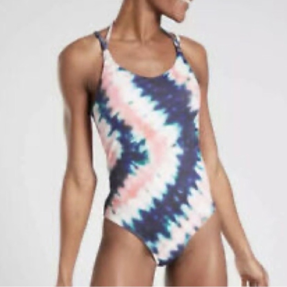Athleta Tie Dye Keyhole Swimsuit - Large Tall